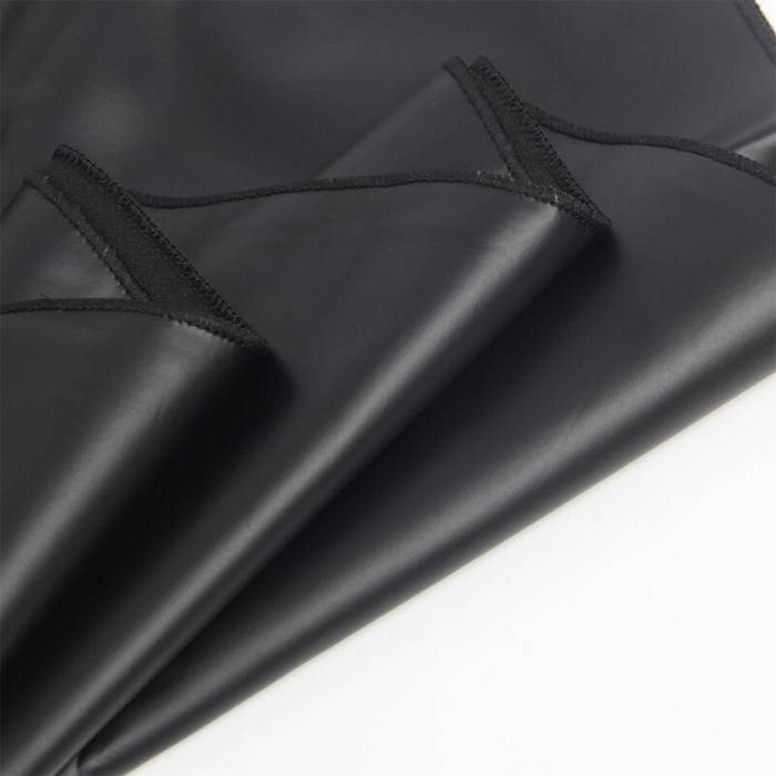 SUBBLIME - 955373 VESTIDO COM ALÃAS DE COURO PRETO S/M