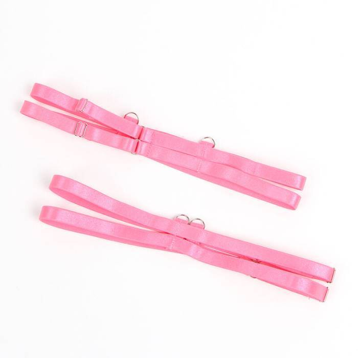 SUBBLIME - 955359 CONJUNTO DE SUTIÃ COM RENDA E LIGAS ROSA E ROXO S/M