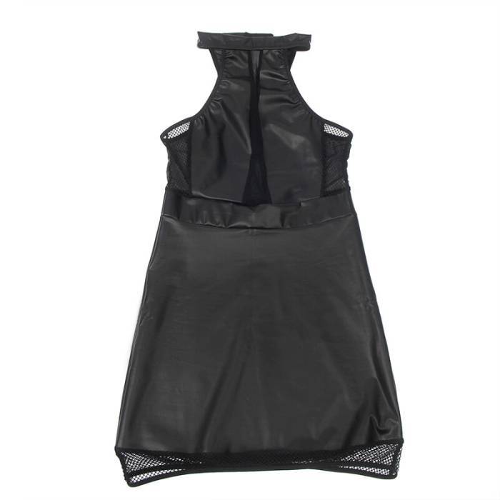 SUBBLIME - 955489 VESTIDO DECOTE HALTER COM TRANSPARÃNCIAS PRETO L/XL