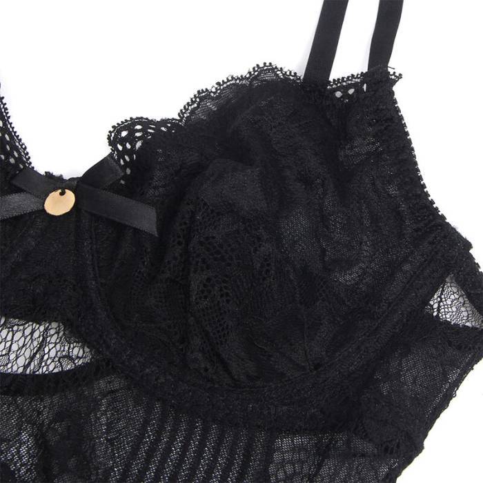 SUBBLIME - 955625 BODY DE RENDA COM FECHO NA PARTE INFERIOR PRETO L/XL
