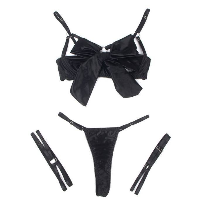 SUBBLIME - 955205 CONJUNTO DE SUTIÃ COM LAÃO PRETO AJUSTÃVEL L/XL