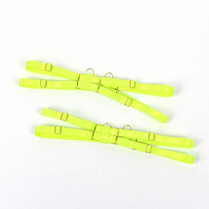 SUBBLIME - 955274 CONJUNTO DE SUTIÃ COM COLAR E DETALHES NAS PERNAS VERDE FLUORESCENTE S/M