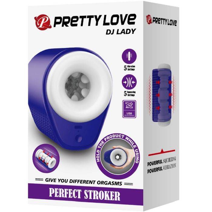 PRETTY LOVE - DJ LADY MASTURBADOR MASCULINO COM VIBRAÃÃO 5 AJUSTES ROXO