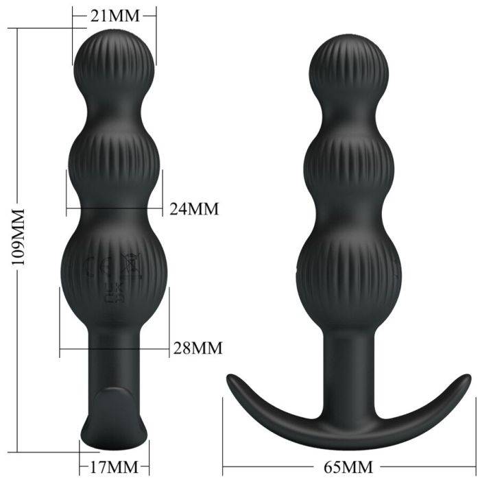 PRETTY LOVE - VIBRADOR ANAL SIDNEY 10 VIBRAÃÃES PRETO