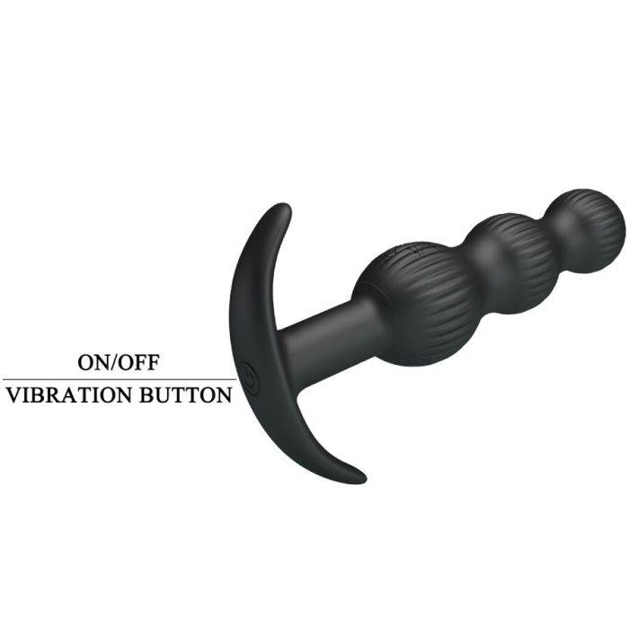 PRETTY LOVE - VIBRADOR ANAL SIDNEY 10 VIBRAÃÃES PRETO