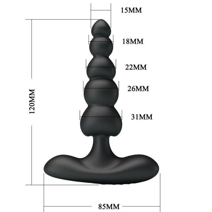 PRETTY LOVE - VIBRADOR ANAL SIDNEY 10 VIBRAÃÃES PRETO