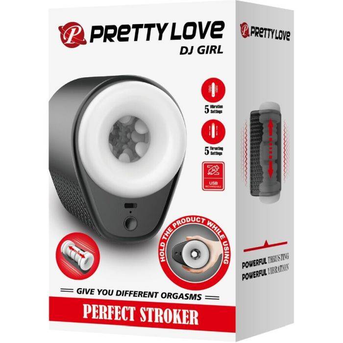 PRETTY LOVE - DJ GIRL MASTURBADOR MASCULINO COM VIBRAÃÃO 5 CONFIGURAÃÃES NEGRO