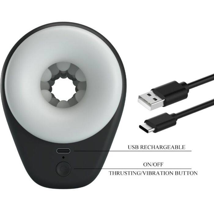 PRETTY LOVE - DJ GIRL MASTURBADOR MASCULINO COM VIBRAÃÃO 5 CONFIGURAÃÃES NEGRO