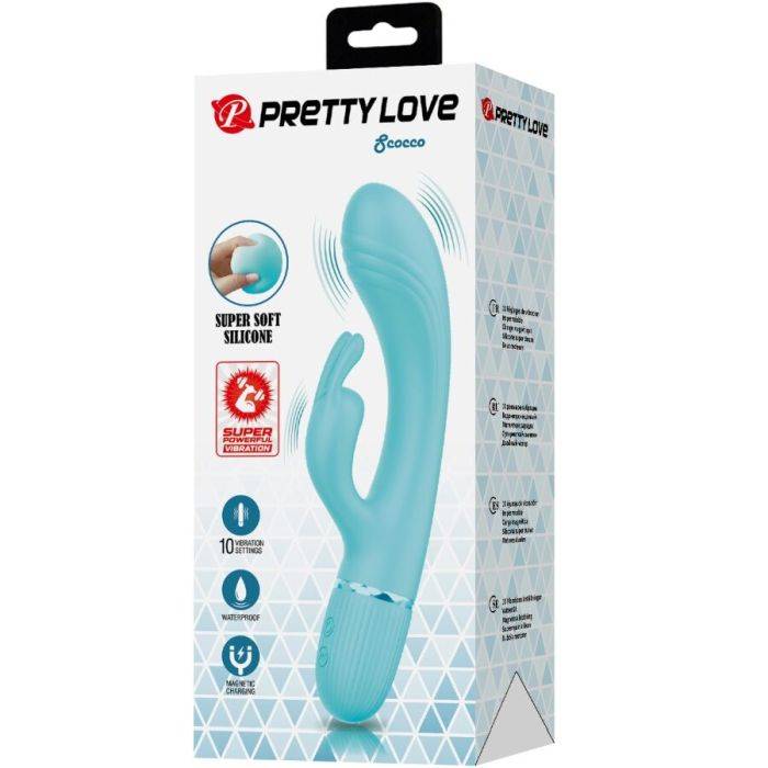 PRETTY LOVE - SCOCCO VIBRADOR COELHO TURQUESA