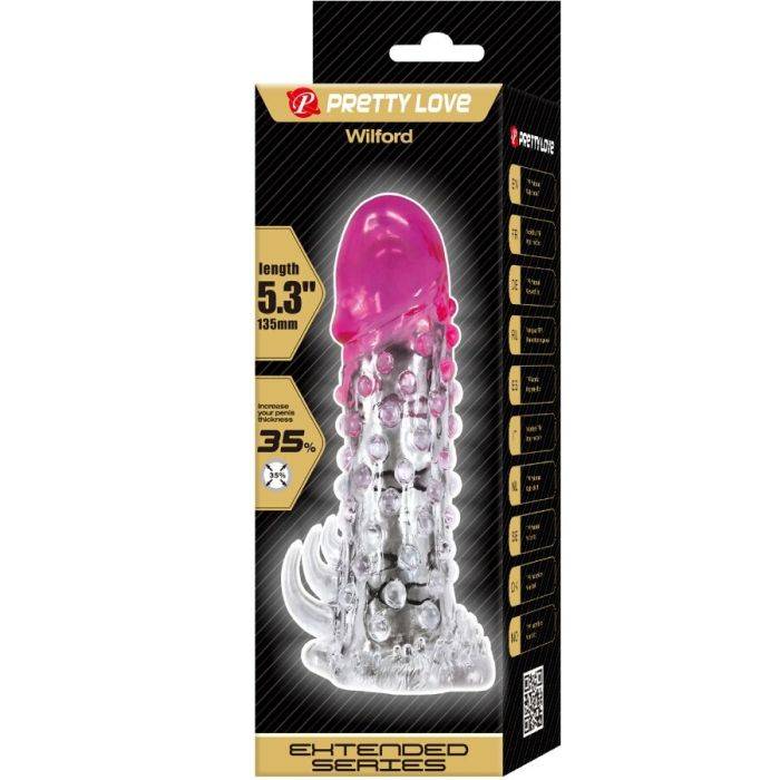 PRETTY LOVE - BAINHA DE AMPLIAÃÃO REALISTA WILFORD COM PÃNIS EM RELEVO ROSA