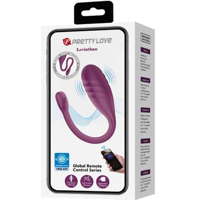 PRETTY LOVE - VIBRADOR CONTROLADO POR APLICATIVO LEVIATHAN ROXO