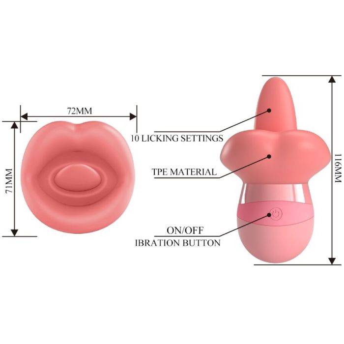 PRETTY LOVE - ESTIMULADOR DE CLITÃRIS KYLEE TONGUE 10 VIBRAÃÃES ROSA NUDE
