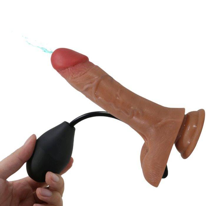 PRETTY LOVE - CALCINHA UNIVERSAL COM DILDO VIBRATÃRIO E SQUIRTING 15,5 CM MULATO