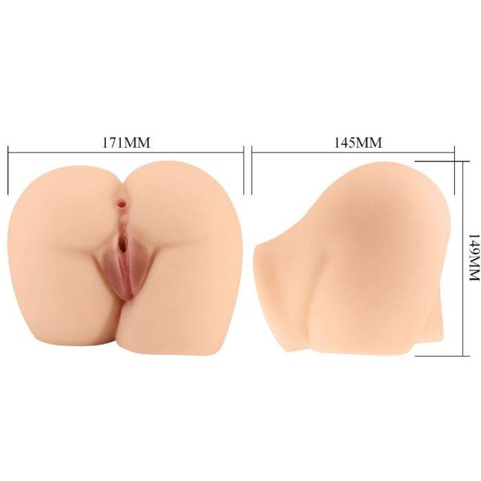 CRAZY BULL - VIBRADOR TRASEIRO ROLONDA COM VAGINA E ÃNUS REALISTAS NATURAIS