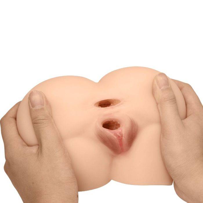 CRAZY BULL - VIBRADOR TRASEIRO ROLONDA COM VAGINA E ÃNUS REALISTAS NATURAIS