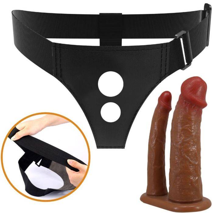 PRETTY LOVE - KEAVEN HARNESS BRIEFS DUPLO DILDO UNIVERSAL E CONFORTÃVEL