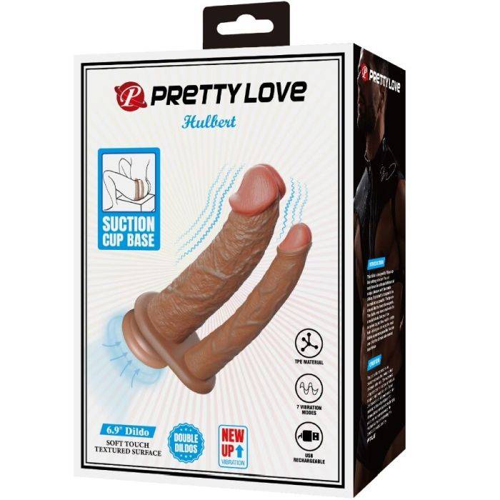 PRETTY LOVE - HULBERT DUPLO REALISTA DILDO COM VIBRAÃÃO MULATO