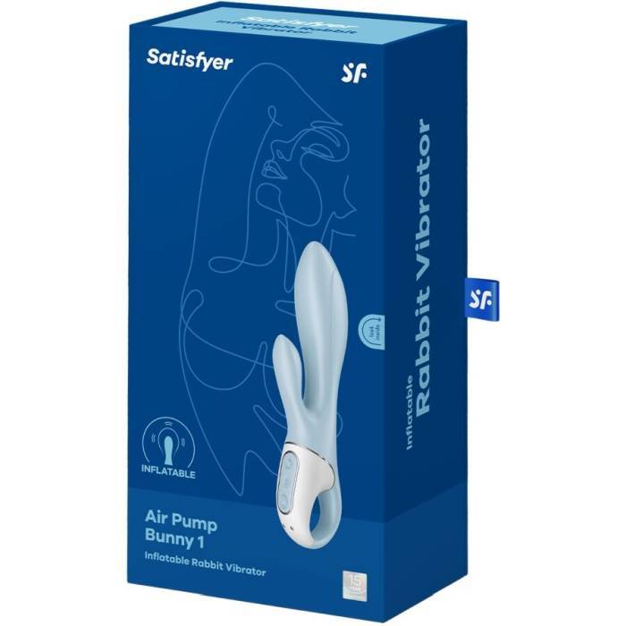 SATISFYER - BOMBA DE AR BUNNY 1 COELHO INFLÃVEL VIBRADOR AZUL