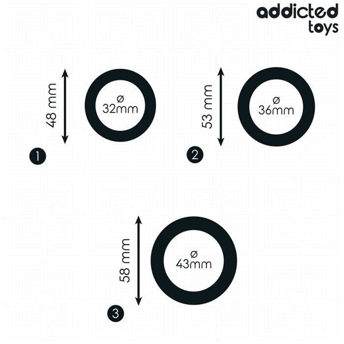ADDICTED TOYS - CONJUNTO DE ANÃIS DE SILICONE MODELO 1