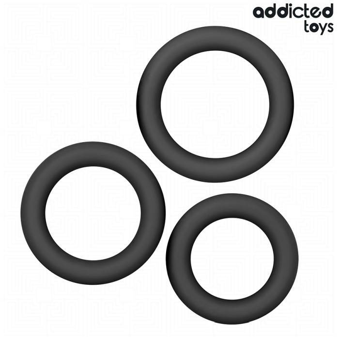 ADDICTED TOYS - CONJUNTO DE ANÃIS DE SILICONE MODELO 1