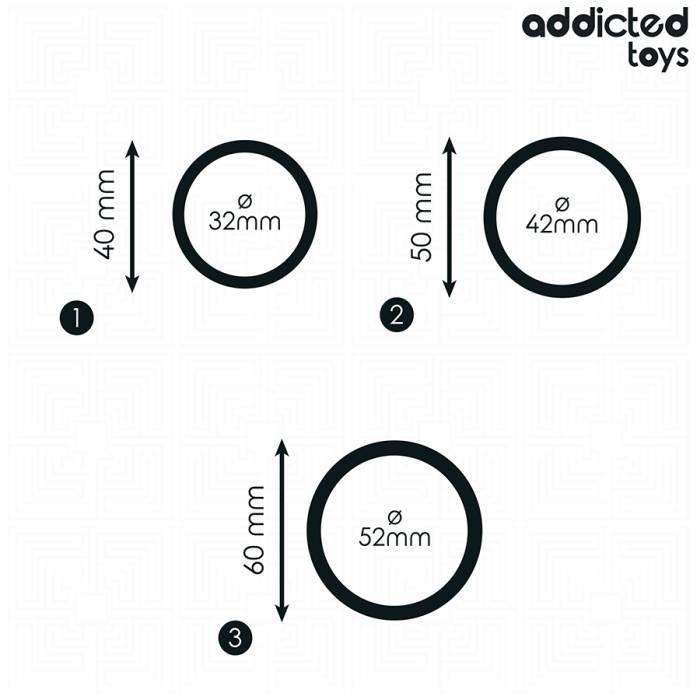 ADDICTED TOYS - CONJUNTO DE ANÃIS DE SILICONE MODELO 2