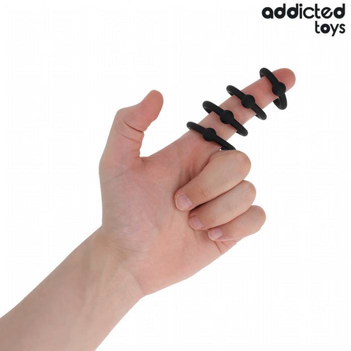 ADDICTED TOYS - CONJUNTO DE ANÃIS DE SILICONE DE PRESSÃO