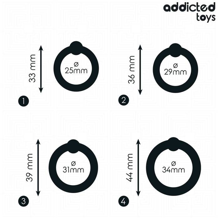 ADDICTED TOYS - CONJUNTO DE ANÃIS DE SILICONE DE PRESSÃO