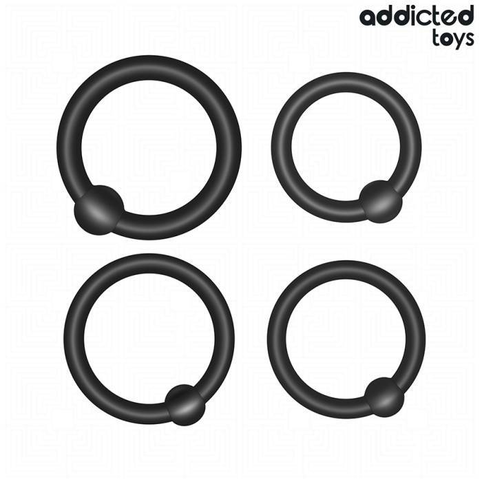 ADDICTED TOYS - CONJUNTO DE ANÃIS DE SILICONE DE PRESSÃO
