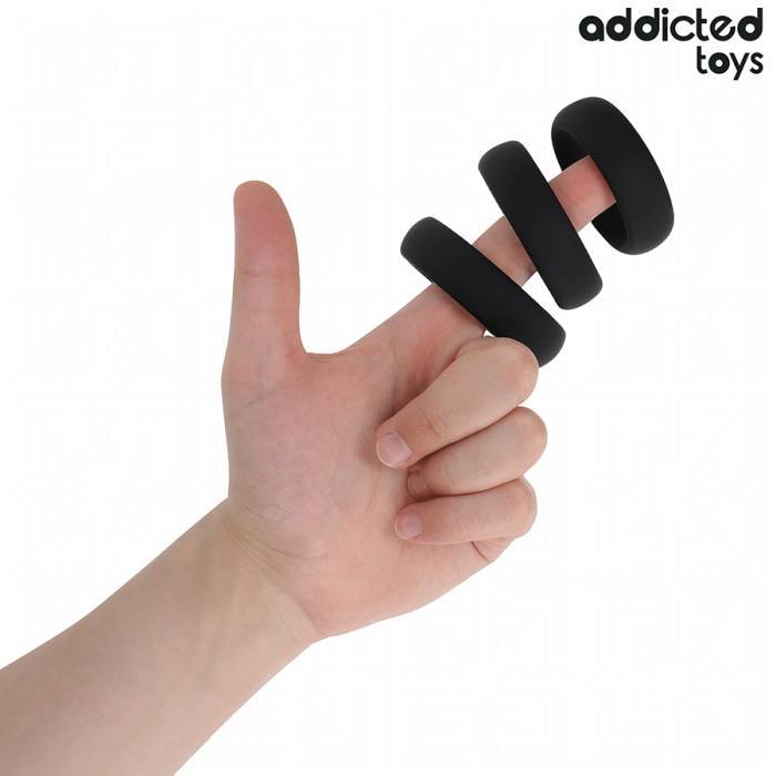 ADDICTED TOYS - CONJUNTO DE ANÃIS PLANOS DE SILICONE