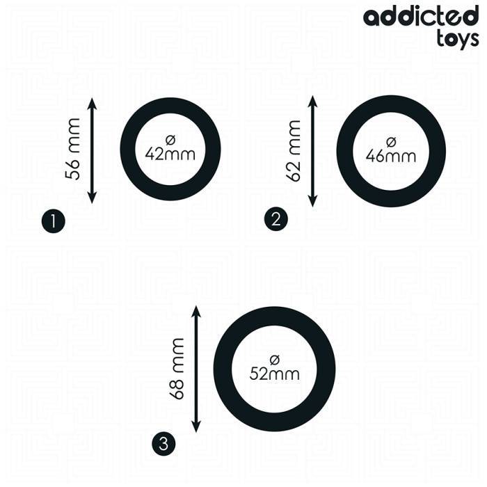 ADDICTED TOYS - CONJUNTO DE ANÃIS PLANOS DE SILICONE
