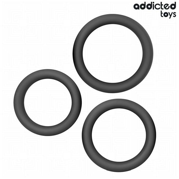 ADDICTED TOYS - CONJUNTO DE ANÃIS PLANOS DE SILICONE