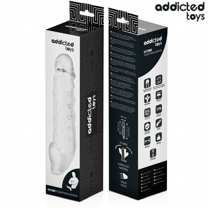 ADDICTED TOYS - EXTENSÃO DE PÃNIS TRANSPARENTE TAMANHO S 23 CM