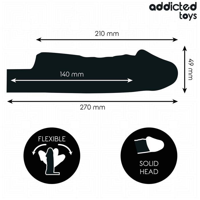 ADDICTED TOYS - BAINHA DE PÃNIS TRANSPARENTE TAMANHO M 27 CM