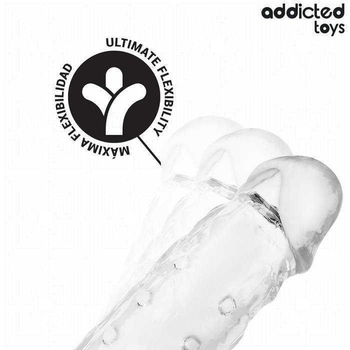 ADDICTED TOYS - BAINHA DE PÃNIS TRANSPARENTE TAMANHO M 27 CM