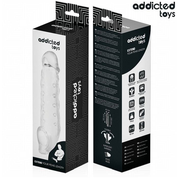 ADDICTED TOYS - BAINHA DE PÃNIS TRANSPARENTE TAMANHO M 27 CM