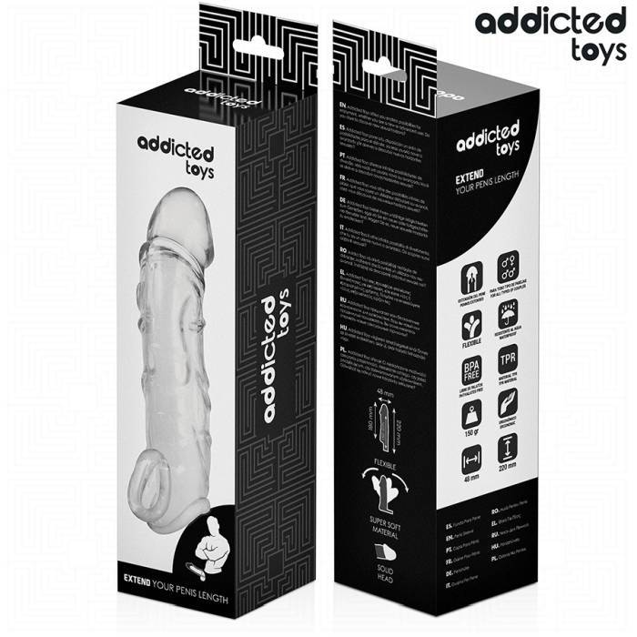 ADDICTED TOYS - EXTENSÃO DE PÃNIS TRANSPARENTE 27 CM