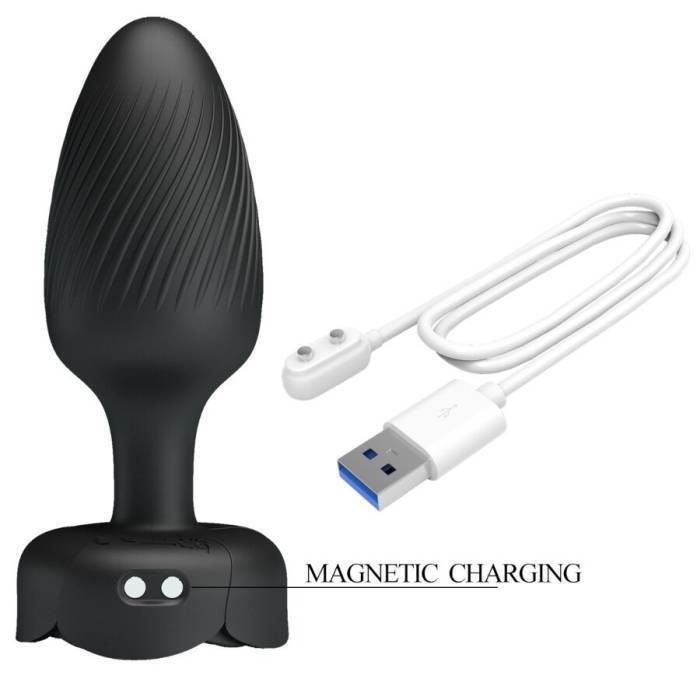 PRETTY LOVE - VARIAN ANAL PLUG COM LUZ LED PRETO 10,8 CM