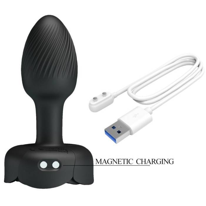PRETTY LOVE - OLMAN PLUG ANAL COM LUZ LED PRETO 8,8 CM