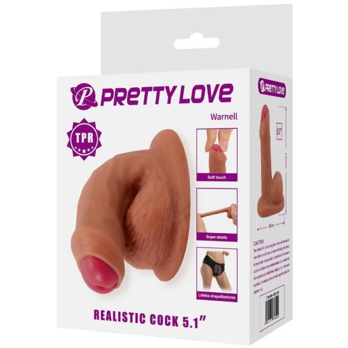 PRETTY LOVE - WARNELL DILDO ULTRA REALISTA E ELÃSTICO 9,5 CM MULATO