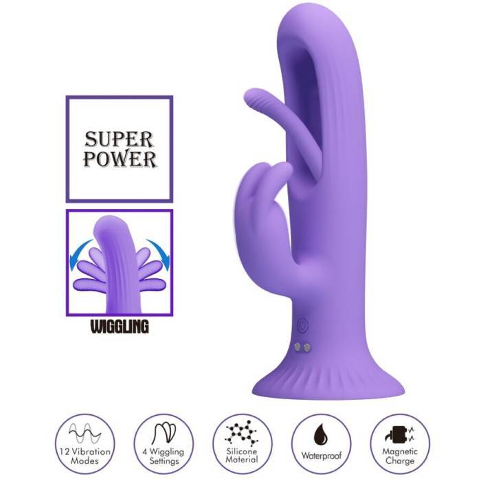 PRETTY LOVE - VIBRADOR DE COELHO KILLMOULIS 12 MODOS DE VIBRAÃÃO ROXO