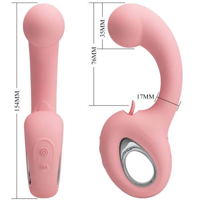 PRETTY LOVE - ERYNNYES VIBRADOR PONTO G + ESTIMULADOR DE CLITÃRIS 10 VIBRAÃÃES ROSA