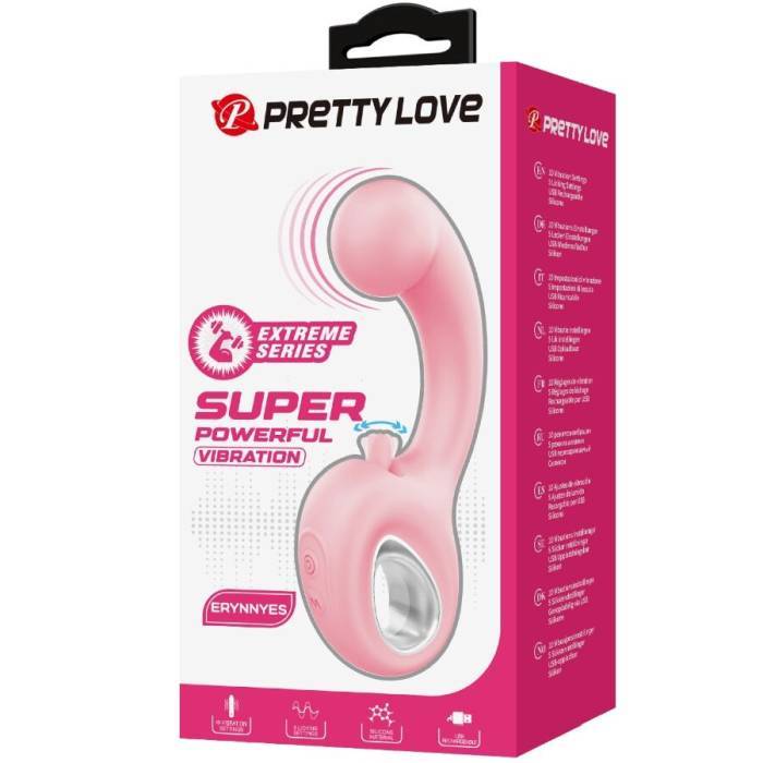 PRETTY LOVE - ERYNNYES VIBRADOR PONTO G + ESTIMULADOR DE CLITÃRIS 10 VIBRAÃÃES ROSA