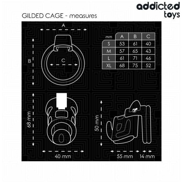 ADDICTED TOYS LOCKED - GAIOLA GILDEN GAIOLA PARA PÃNIS 8,5 CM