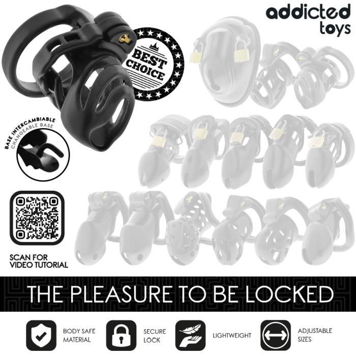 ADDICTED TOYS LOCKED - GAIOLA PARA PÃNIS COM TRAVA ETERNA 9 CM