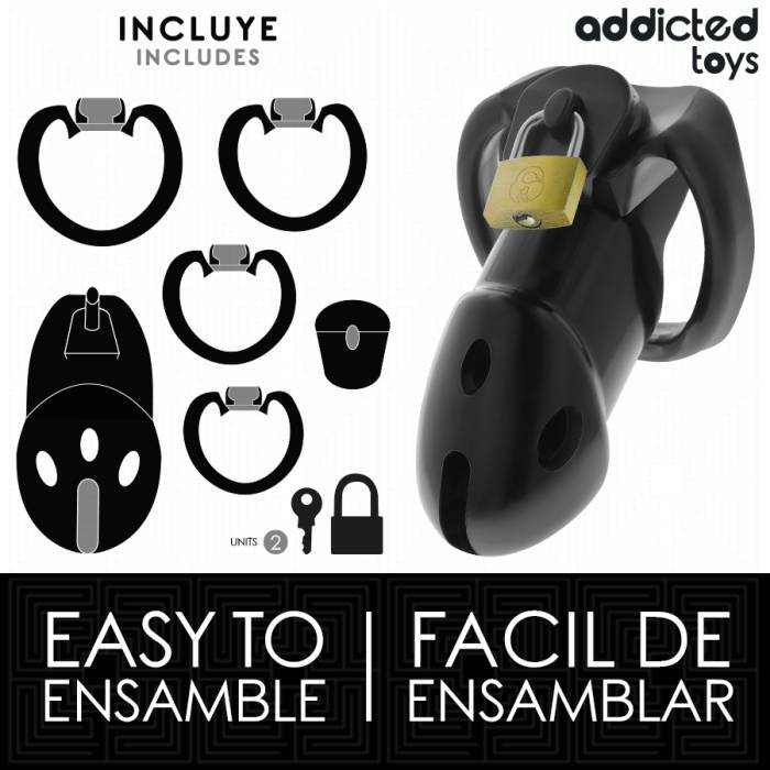ADDICTED TOYS LOCKED - GAIOLA DE PÃNIS DEN INQUEBRÃVEL 9,8 CM