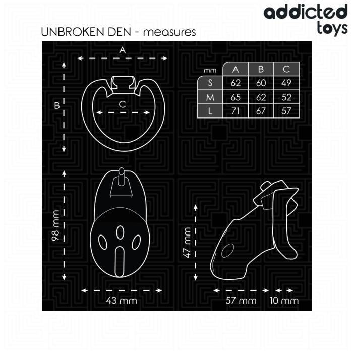 ADDICTED TOYS LOCKED - GAIOLA DE PÃNIS DEN INQUEBRÃVEL 9,8 CM