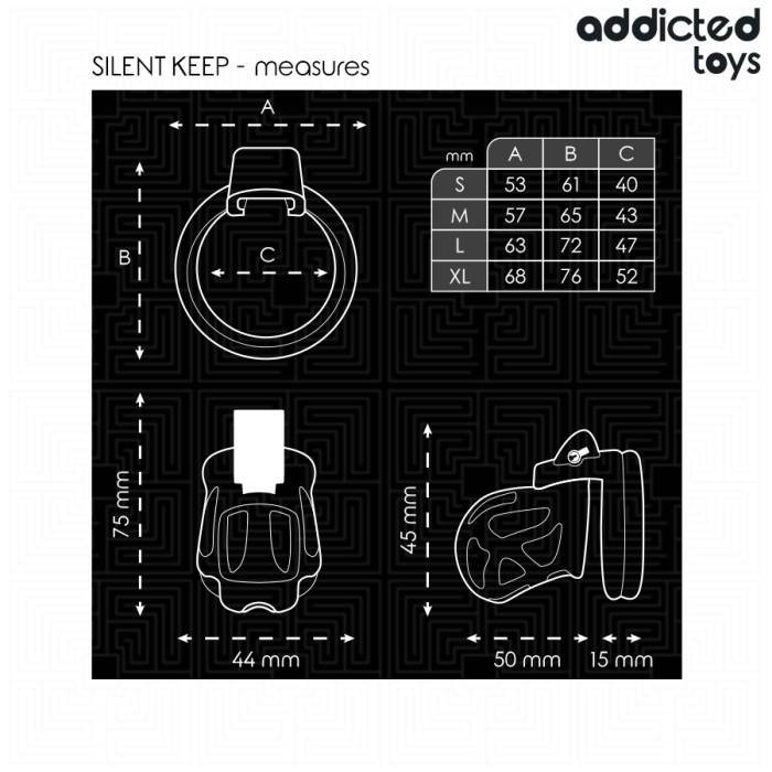 ADDICTED TOYS LOCKED - GAIOLA PARA PÃNIS SILENT KEEP 7,5 CM