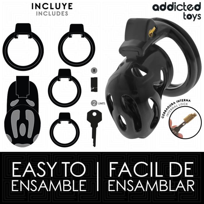 ADDICTED TOYS LOCKED - GAIOLA DE PÃNIS CRYPT SELADA 8 CM