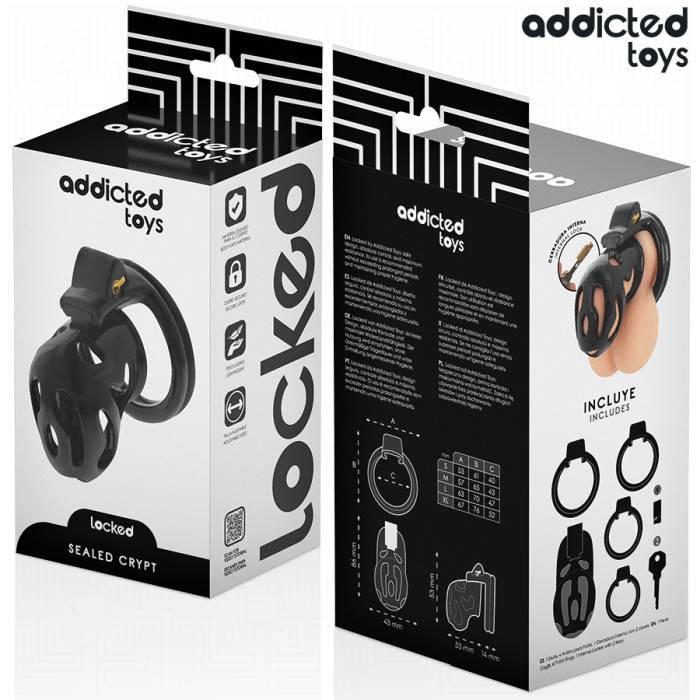 ADDICTED TOYS LOCKED - GAIOLA DE PÃNIS CRYPT SELADA 8 CM