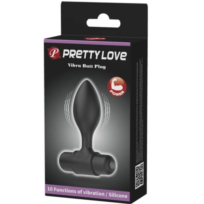 PRETTY LOVE - VIBRA BUTT 10 VIBRAÃÃES PLUG ANAL PRETO